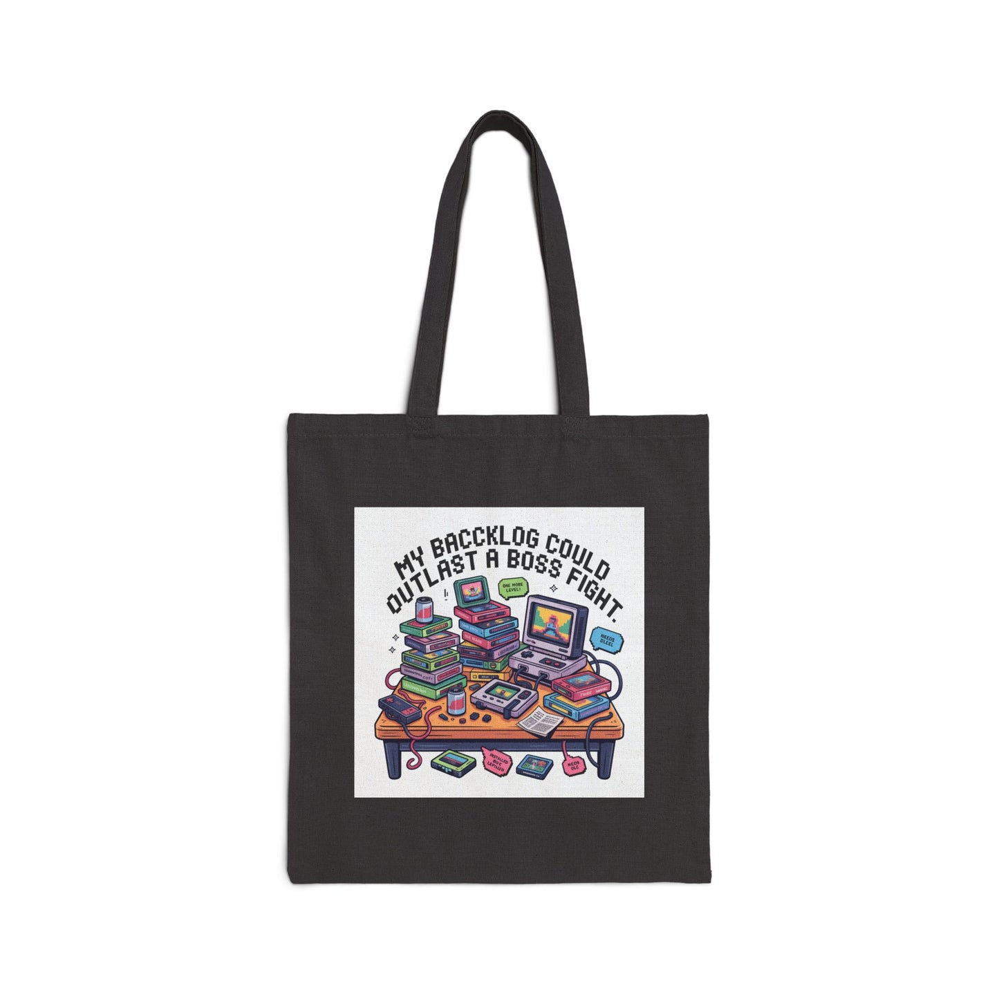 Tote Bag — "My Backlog Could Outlast a Boss Fight" Gamer Canvas Tote
