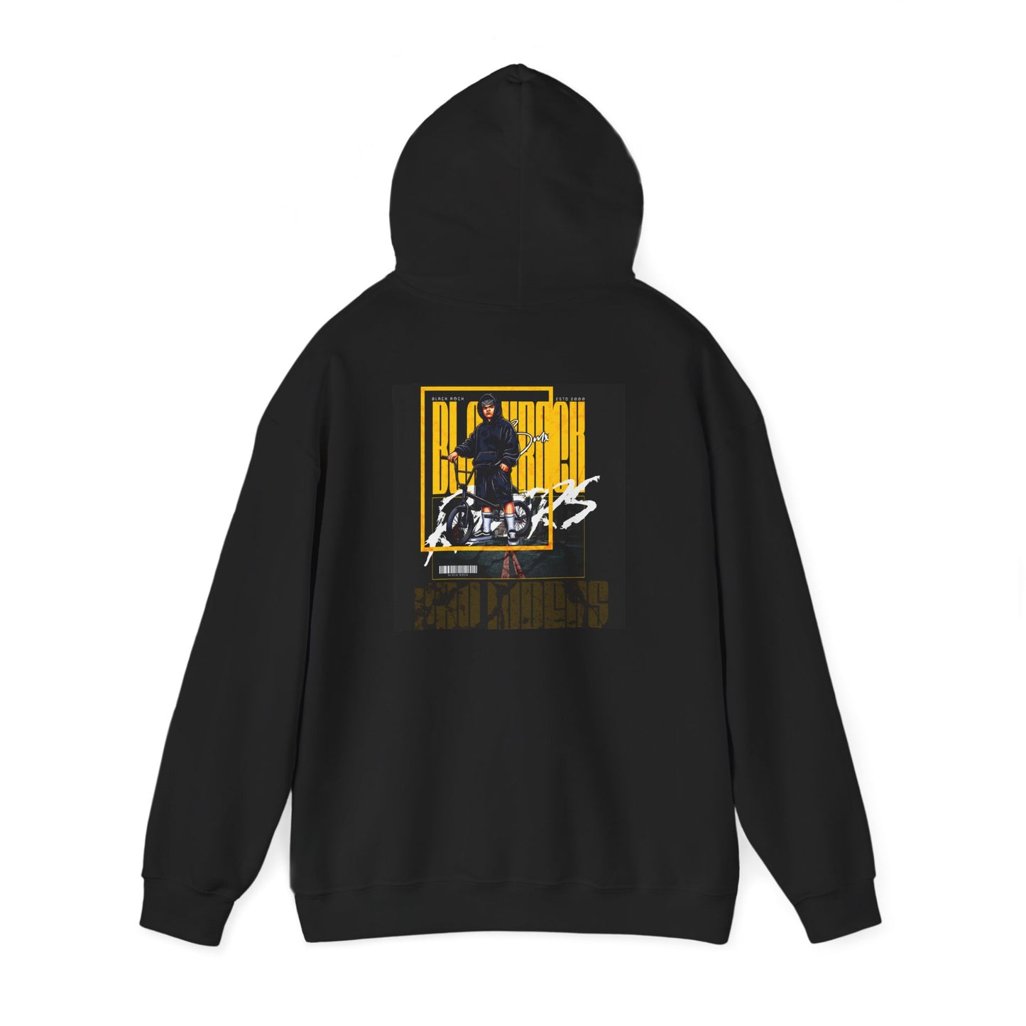 Stylish Unisex Hooded Sweatshirt - Black Rock Graphic